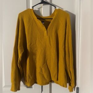 Old Navy Mustard Yellow Henley Long Sleeve